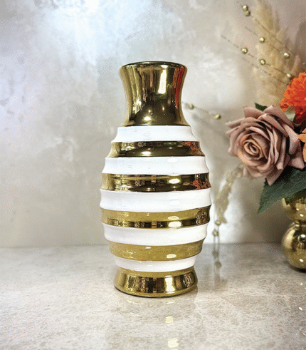 Ensemble de 3 vases en porcelaine en gris,blanc et noir